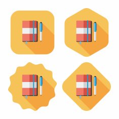 notebook flat icon with long shadow eps10 N24