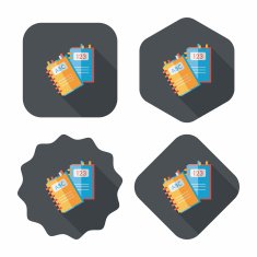 notebook flat icon with long shadow eps10 N25