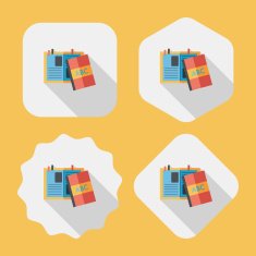 notebook flat icon with long shadow eps10 N26