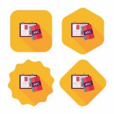 notebook flat icon with long shadow eps10 N29