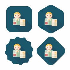 good grade in the notebook flat icon with long shadow N8