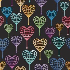 Seamless pattern with globe hearts
