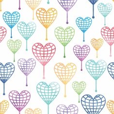 Seamless pattern with globe hearts N2