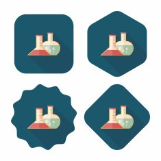 test tube flat icon with long shadow N30