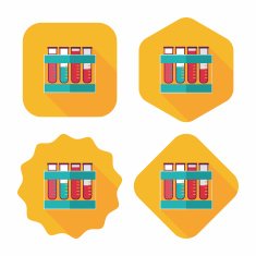 test tube flat icon with long shadow N31