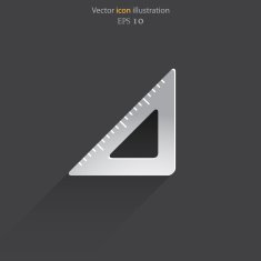 Vecror flat ruler icon