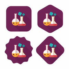 test tube flat icon with long shadow N34