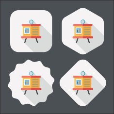 Board flat icon with long shadow eps10 N8