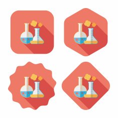 test tube flat icon with long shadow N35
