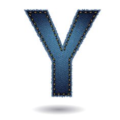 Jeans alphabet isolated on white background