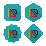Ruler flat icon with long shadow eps10 N12