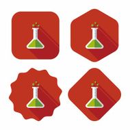 test tube flat icon with long shadow eps10 N21