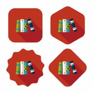 bookshelf flat icon with long shadow eps10 N9