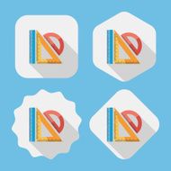 Ruler flat icon with long shadow eps10 N13