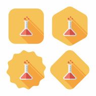 test tube flat icon with long shadow eps10 N22