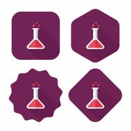 test tube flat icon with long shadow eps10 N23
