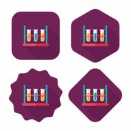 test tube flat icon with long shadow N37