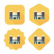 School building flat icon with long shadow eps10 N17