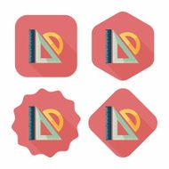 Ruler flat icon with long shadow eps10 N14