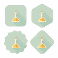 test tube flat icon with long shadow eps10 N24
