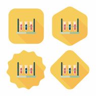 test tube flat icon with long shadow N38