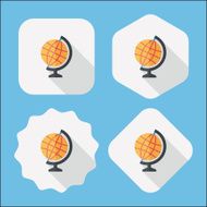 globe flat icon with long shadow eps10 N17