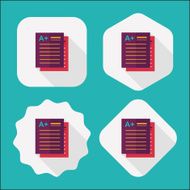 good grade in the notebook flat icon with long shadow N11