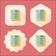 good grade in the notebook flat icon with long shadow N12