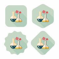 test tube flat icon with long shadow N39
