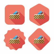 pencil box flat icon with long shadow eps10 N17