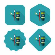 brush and color tube flat icon with long shadow eps10 N8