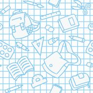 School pattern with education supplies