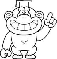 Cartoon Chimpanzee Professor N2