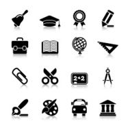 Education Icons with reflection
