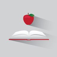 Vector logo book and apple