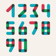 Numbers set modern style Icons Vector illustration