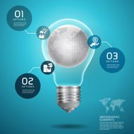 Modern Vector Infographics Creative light bulb with globe