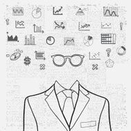 business man with grey newspaper background Vector