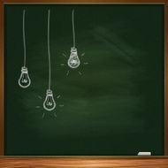 Hand-drawn chalk light bulbs