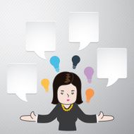 Business woman talk with speech bubble icon