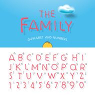 Cartoon alphabet and numbers