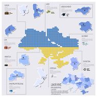 Dot And Flag Map Of Ukraine Infographic Design