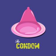 Pink condom - vector illustration