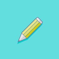 simple vector illustration with a pencil education icon flat design