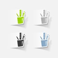 realistic design element stationery tools N15