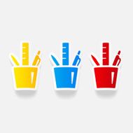 realistic design element stationery tools N16