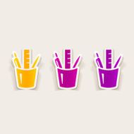 realistic design element stationery tools N17