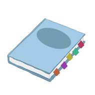 blue notebook vector cartoon illustration