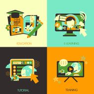 flat design for the education concepts