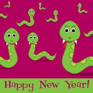 Bright Year of the snake card in vector format N2